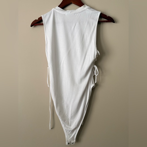 Lush White Sleeveless Side-Tie Bodysuit - Picture 3 of 3